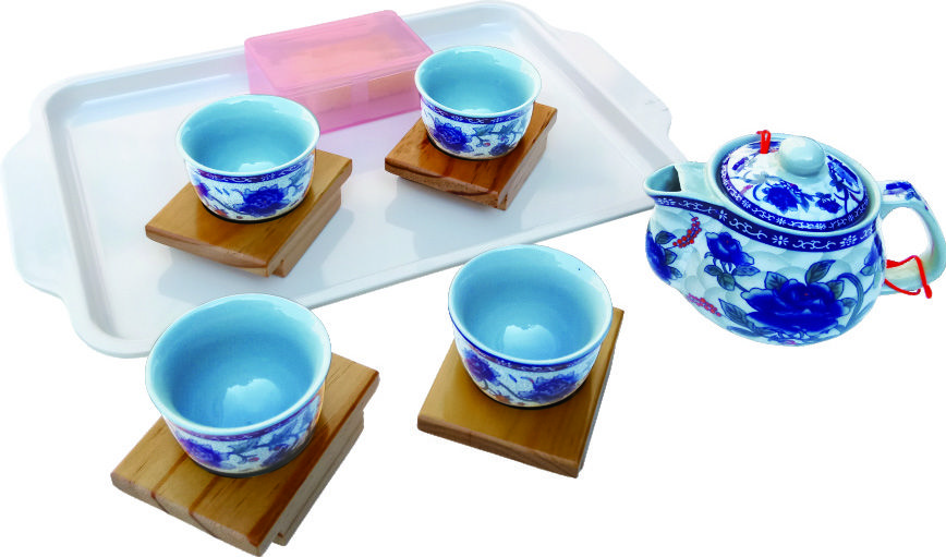 倒茶組(白美耐皿)