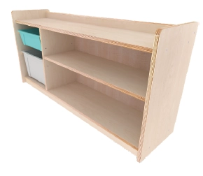 多功能教具櫃-收納盒1小1大-樺木+楓木美耐板(包覆式)