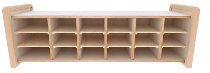 三層18人鞋櫃椅-樺木+美耐板(包覆式)