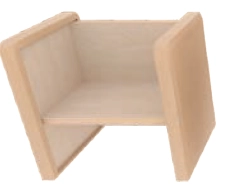 三面積木椅-樺木+楓木美耐板(包覆式)