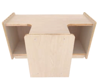 T型連接櫃-單層-樺木+楓木美耐板(包覆式)