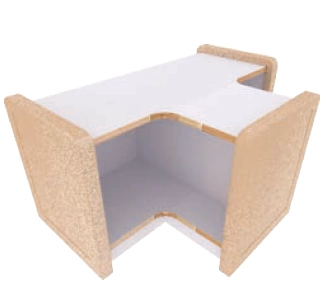 T型連接櫃-單層-樺木+白色美耐板(包覆式)