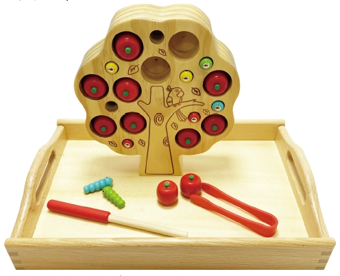 夾蘋果與磁性毛毛蟲組