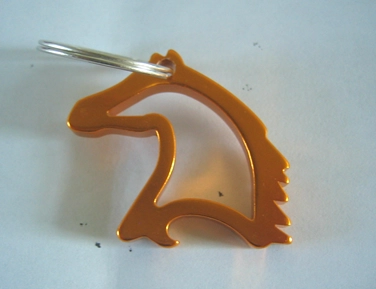 歐式馬頭剪影鋁合金鑰匙圈(橘、藍、紫、紅)