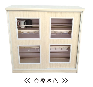 塑鋼茶杯牙刷收納櫃(30人)-白橡木色