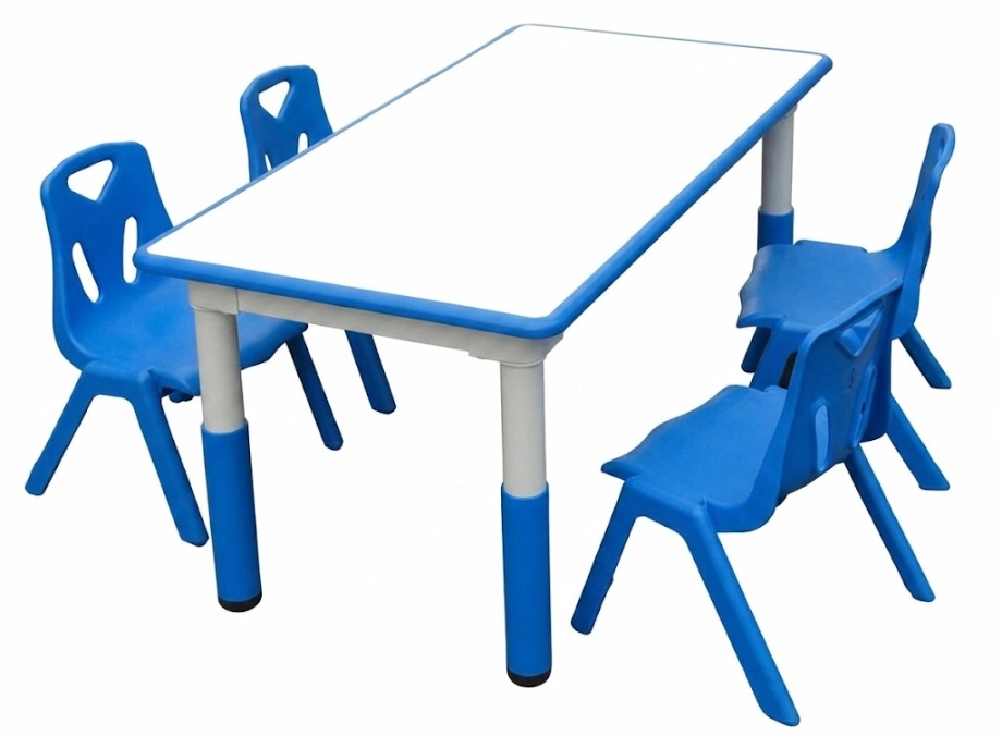 全年齡可調小熊長方桌(藍色)