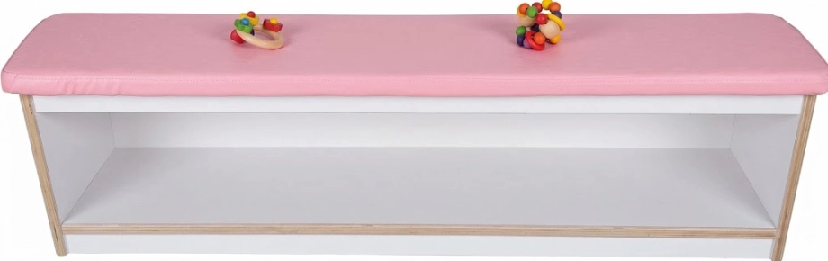 樺木+白色美耐板單層嬰幼教具櫃-包覆式(有後板)